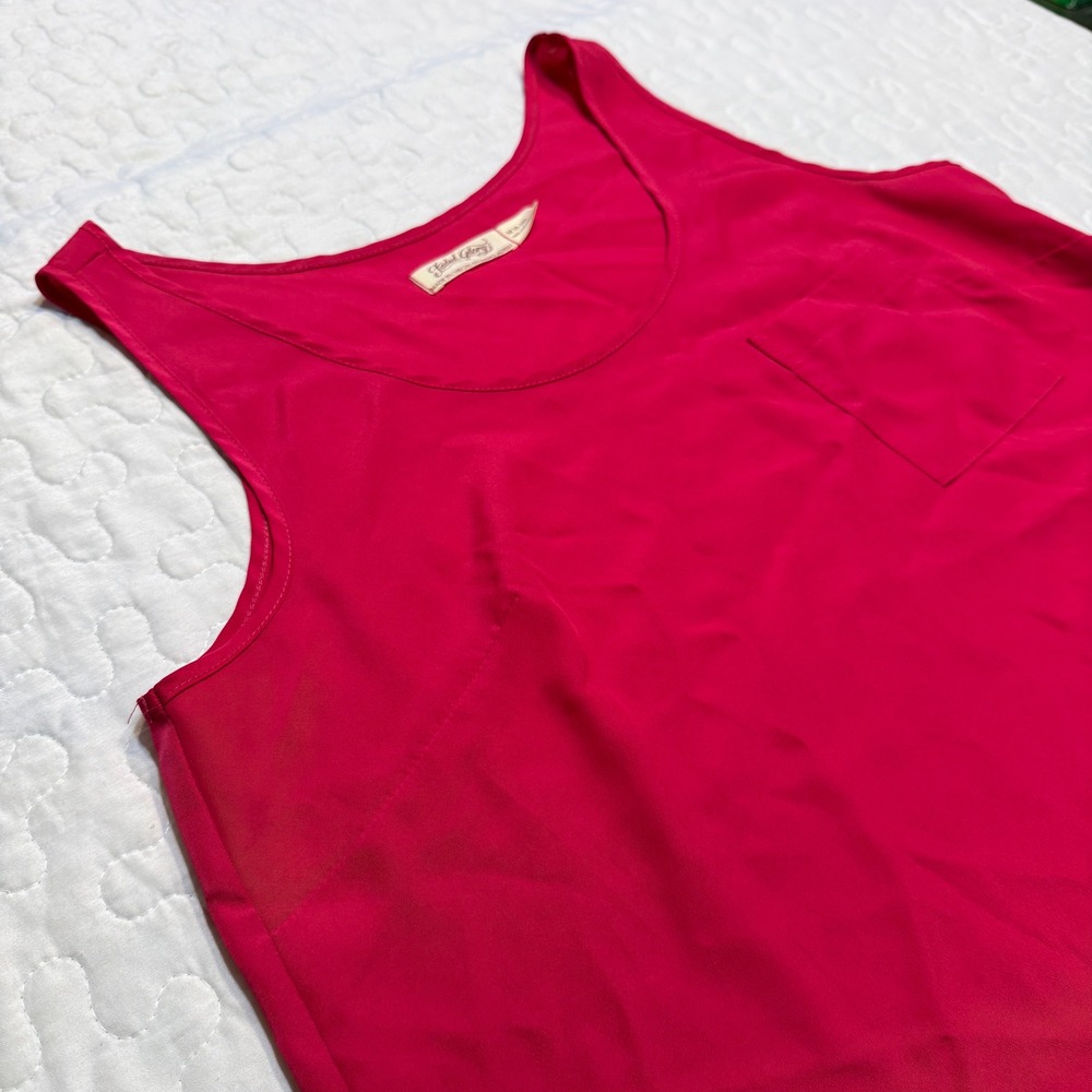Faded Glory Women M 8-10 Tank Top Pink Scoop Neck BOLD OFFICE BASIC LIGHTWEIGHT